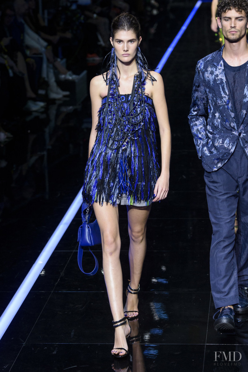 Lucia Lopez featured in  the Emporio Armani fashion show for Spring/Summer 2019
