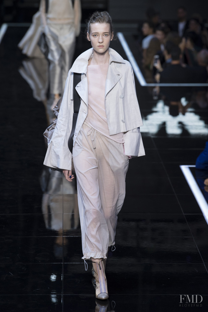Kayleigh Van Heerde featured in  the Emporio Armani fashion show for Spring/Summer 2019