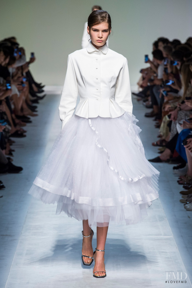 Sophie Rask featured in  the Ermanno Scervino fashion show for Spring/Summer 2019