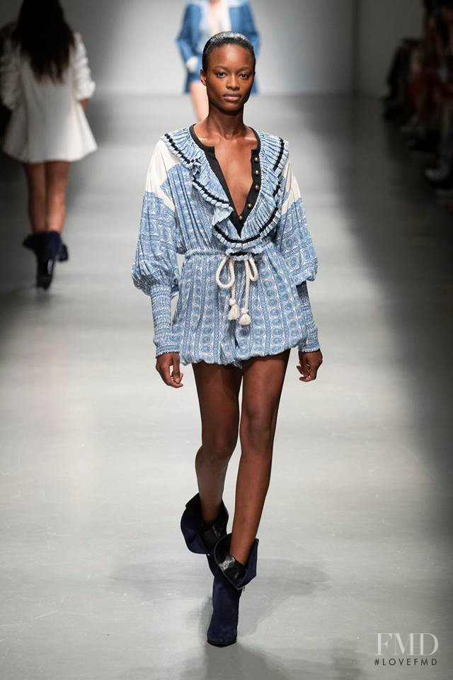 Mayowa Nicholas featured in  the Philosophy di Lorenzo Serafini fashion show for Spring/Summer 2019