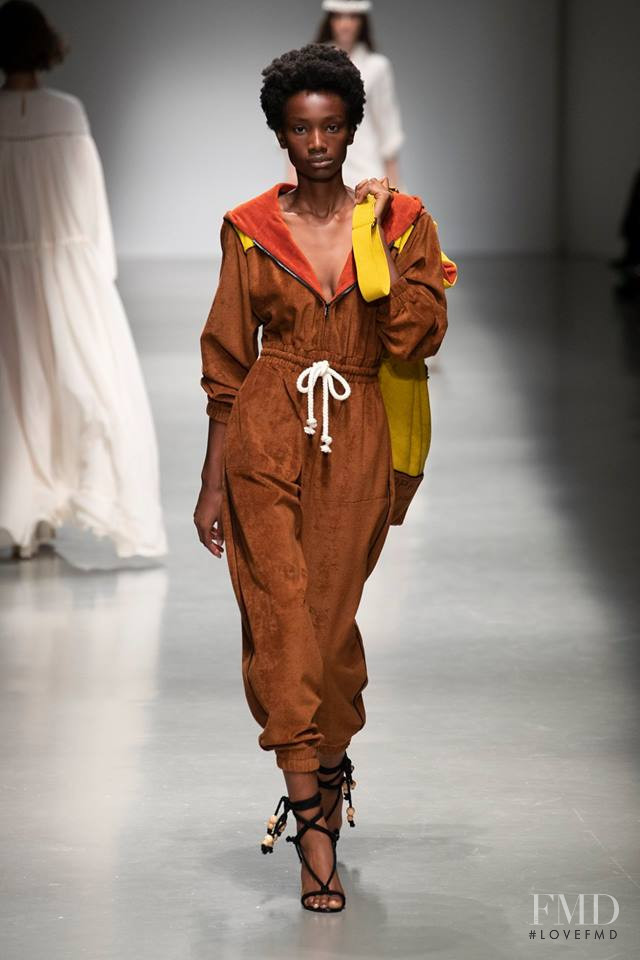 Imari Karanja featured in  the Philosophy di Lorenzo Serafini fashion show for Spring/Summer 2019