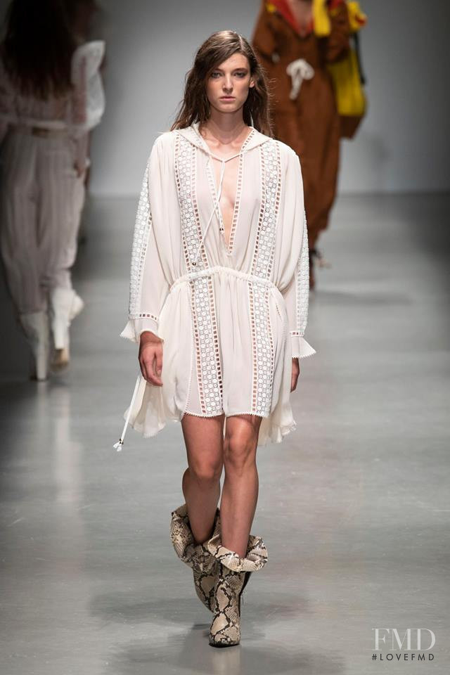 Ansolet Rossouw featured in  the Philosophy di Lorenzo Serafini fashion show for Spring/Summer 2019