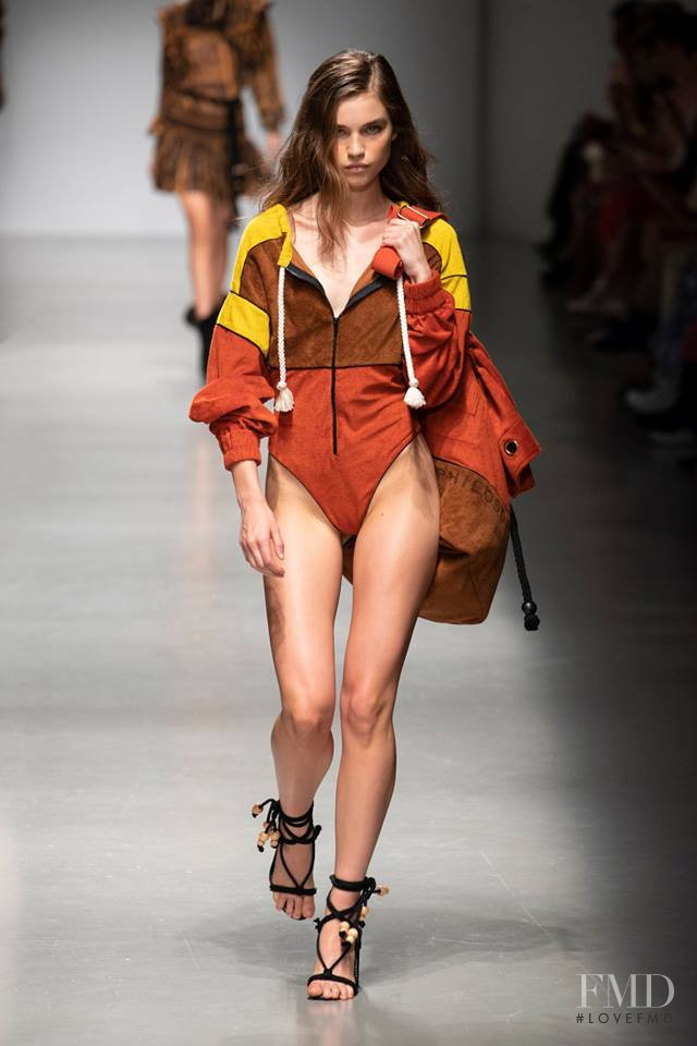 Meghan Roche featured in  the Philosophy di Lorenzo Serafini fashion show for Spring/Summer 2019