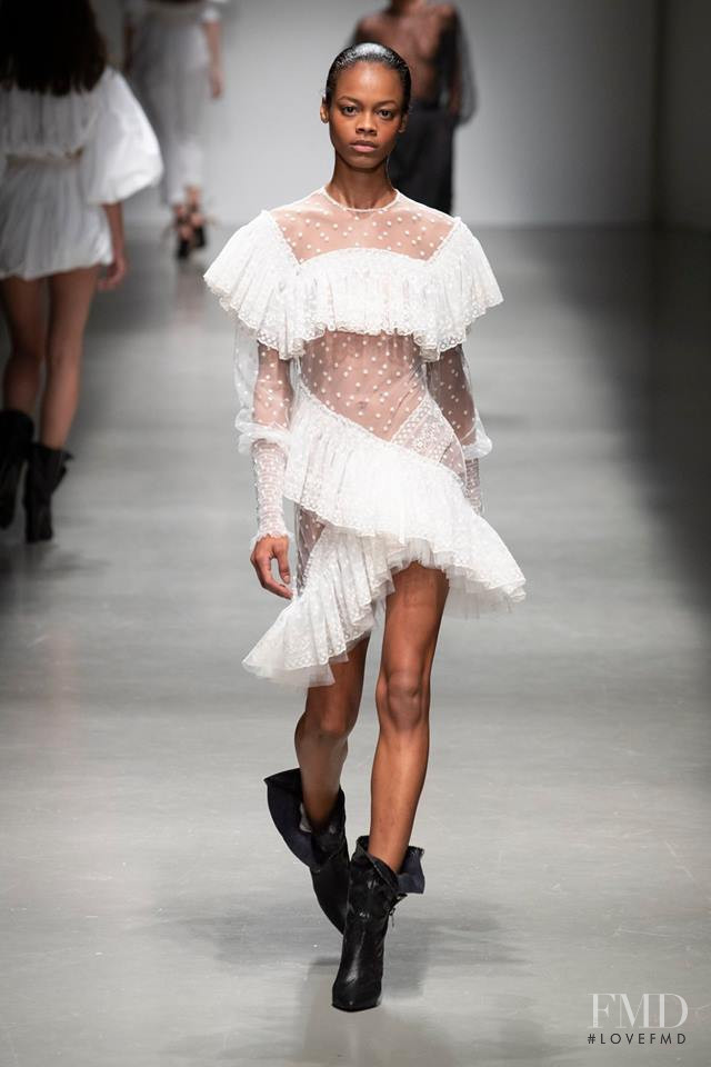 Aaliyah Hydes featured in  the Philosophy di Lorenzo Serafini fashion show for Spring/Summer 2019