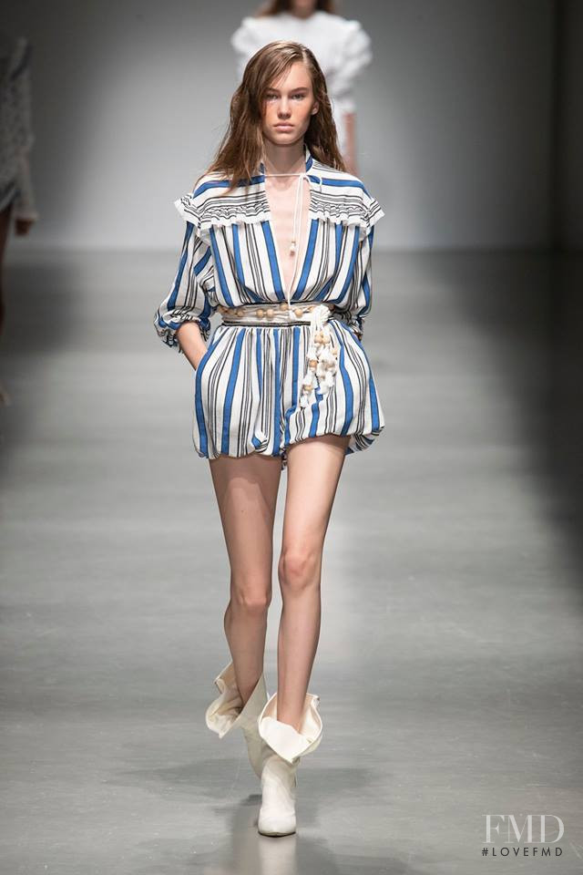 Lex Herl featured in  the Philosophy di Lorenzo Serafini fashion show for Spring/Summer 2019