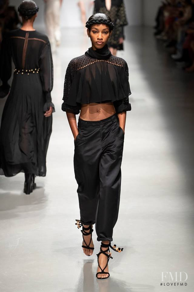 Naomi Chin Wing featured in  the Philosophy di Lorenzo Serafini fashion show for Spring/Summer 2019
