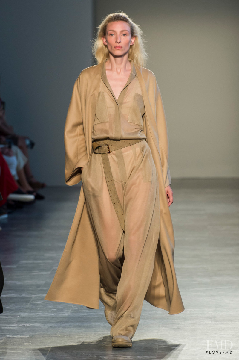Maggie Maurer featured in  the Agnona fashion show for Spring/Summer 2019
