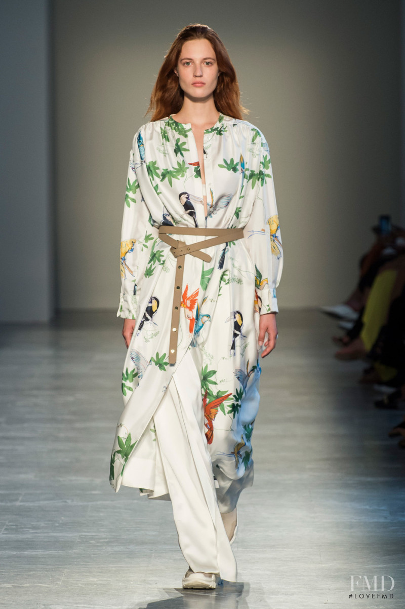 Julia Banas featured in  the Agnona fashion show for Spring/Summer 2019