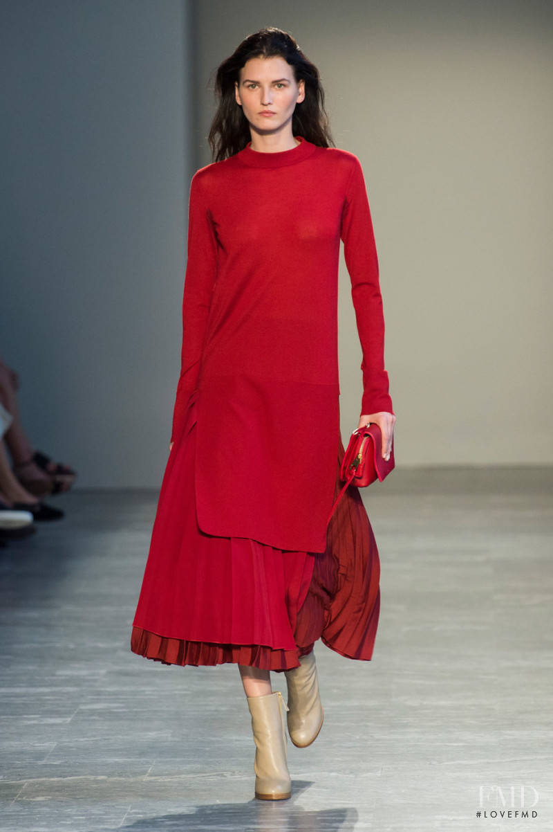 Katlin Aas featured in  the Agnona fashion show for Spring/Summer 2019