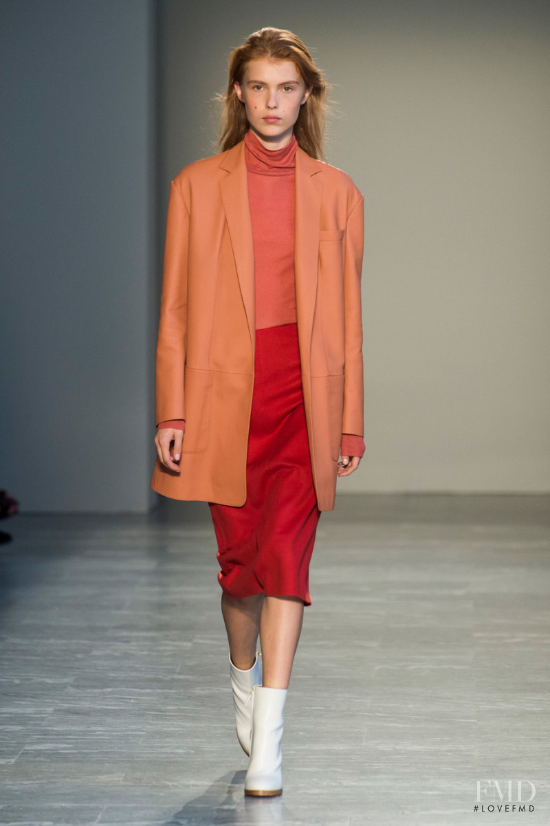 Yeva Podurian featured in  the Agnona fashion show for Spring/Summer 2019