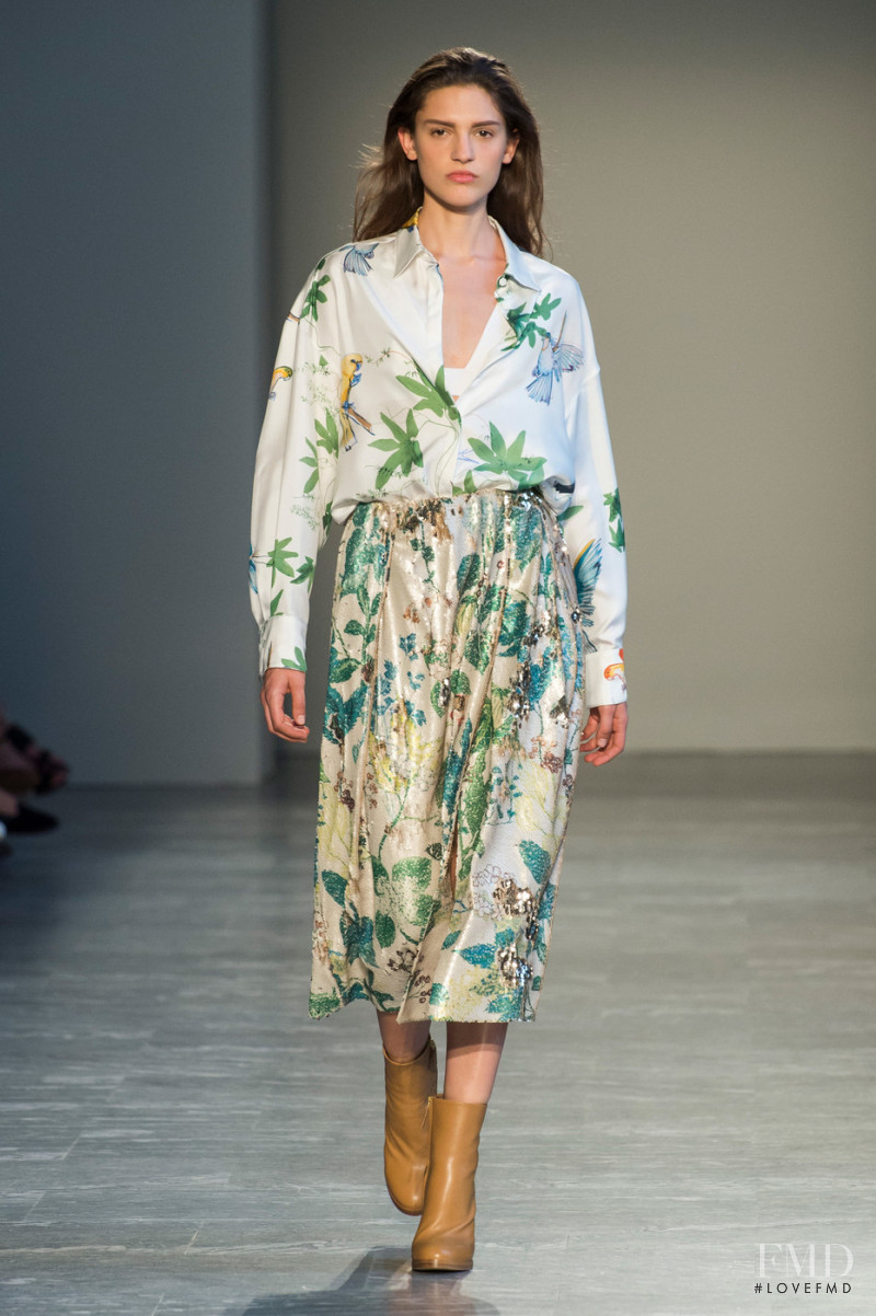 Chiara Frizzera featured in  the Agnona fashion show for Spring/Summer 2019