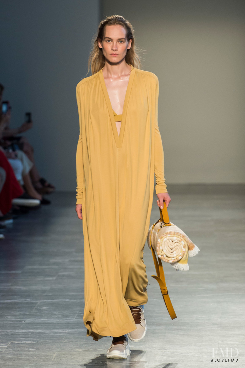 Kitti Mudele featured in  the Agnona fashion show for Spring/Summer 2019