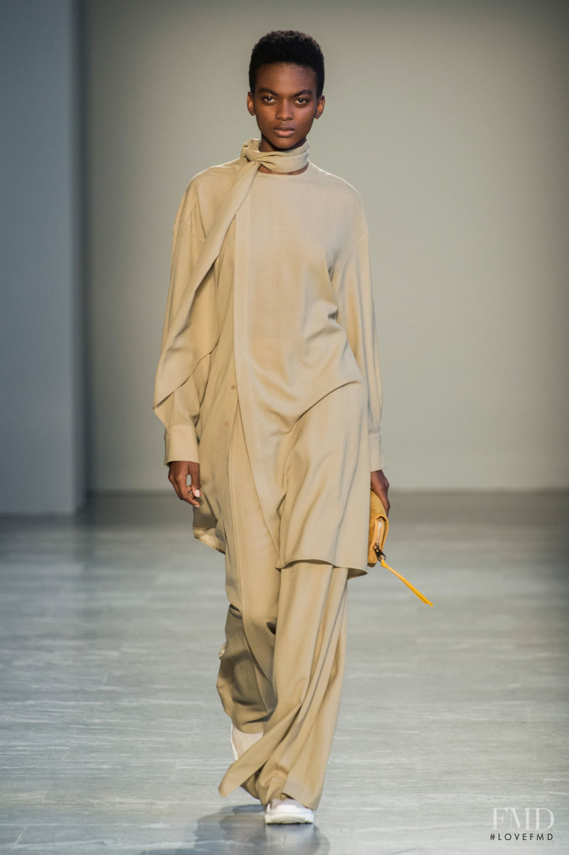 Aube Jolicoeur featured in  the Agnona fashion show for Spring/Summer 2019