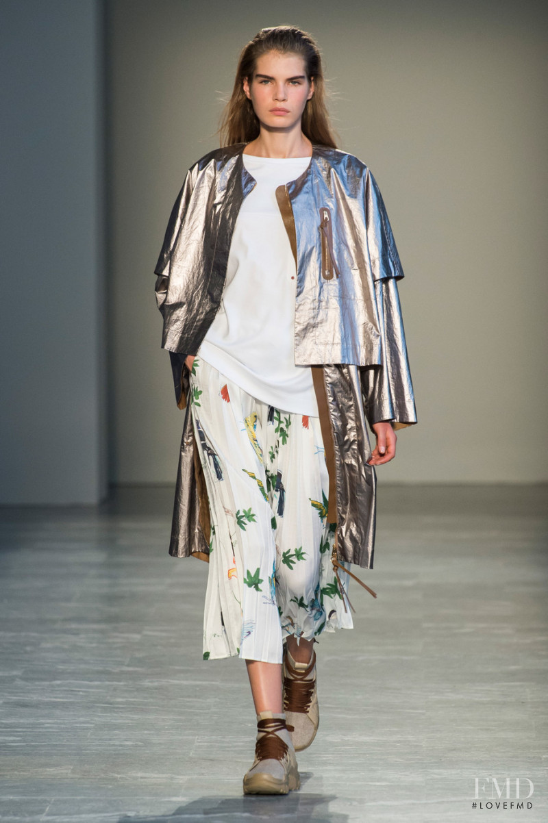 Sophie Rask featured in  the Agnona fashion show for Spring/Summer 2019