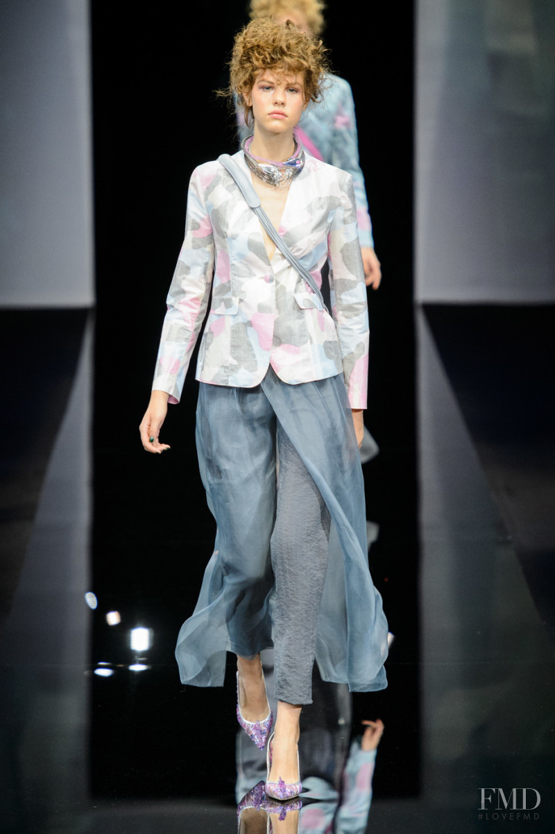 Alex Peshehonova featured in  the Giorgio Armani fashion show for Spring/Summer 2019