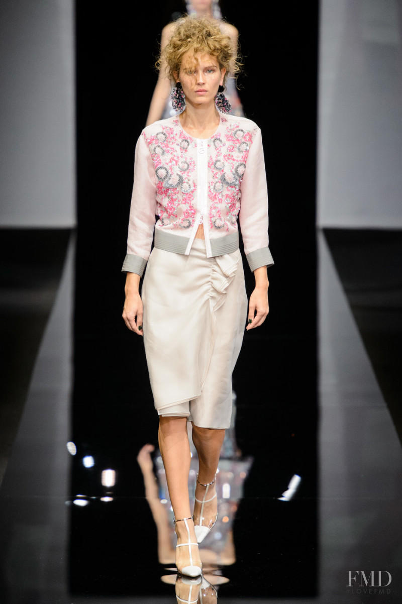 Milena Pinsel featured in  the Giorgio Armani fashion show for Spring/Summer 2019