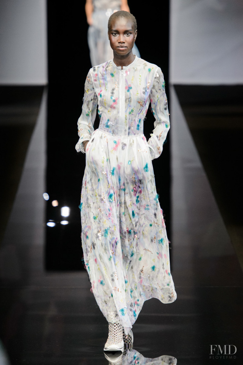 Nya Gatbel featured in  the Giorgio Armani fashion show for Spring/Summer 2019