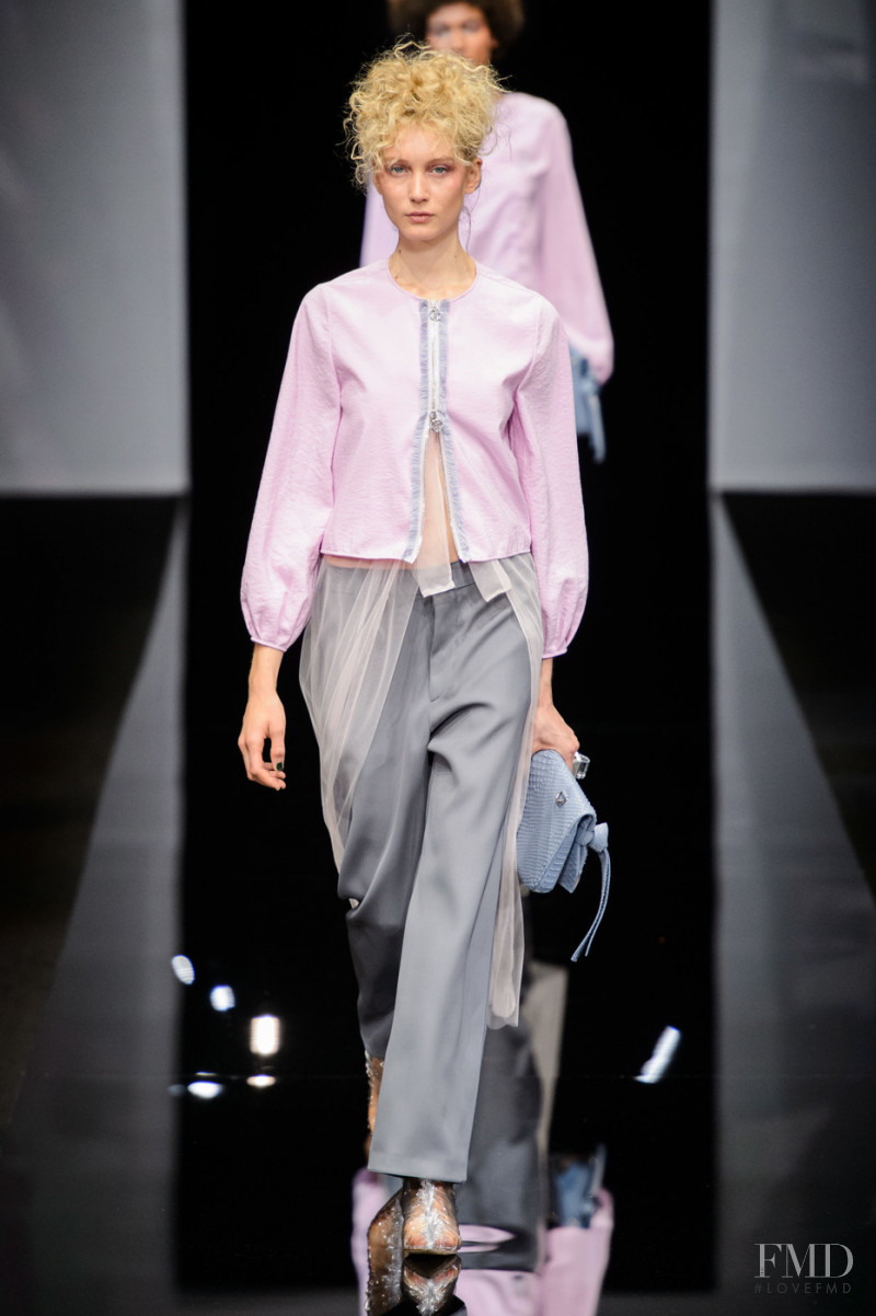 Sandra Martens featured in  the Giorgio Armani fashion show for Spring/Summer 2019