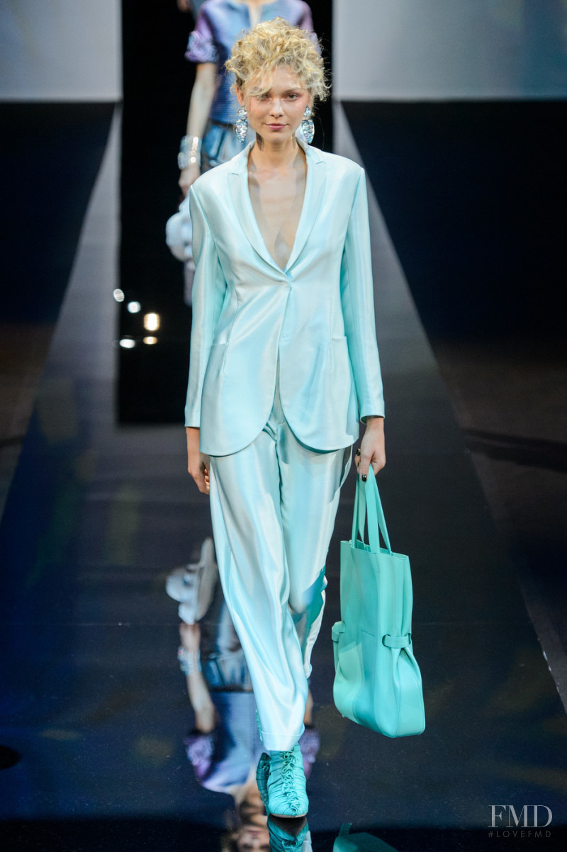 Maja Brodin featured in  the Giorgio Armani fashion show for Spring/Summer 2019