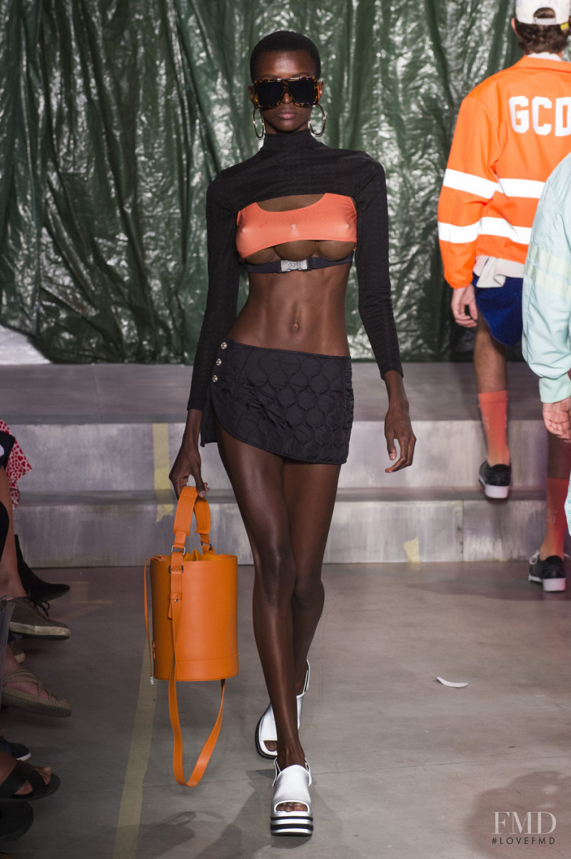 Amira Pinheiro featured in  the GCDS fashion show for Spring/Summer 2019