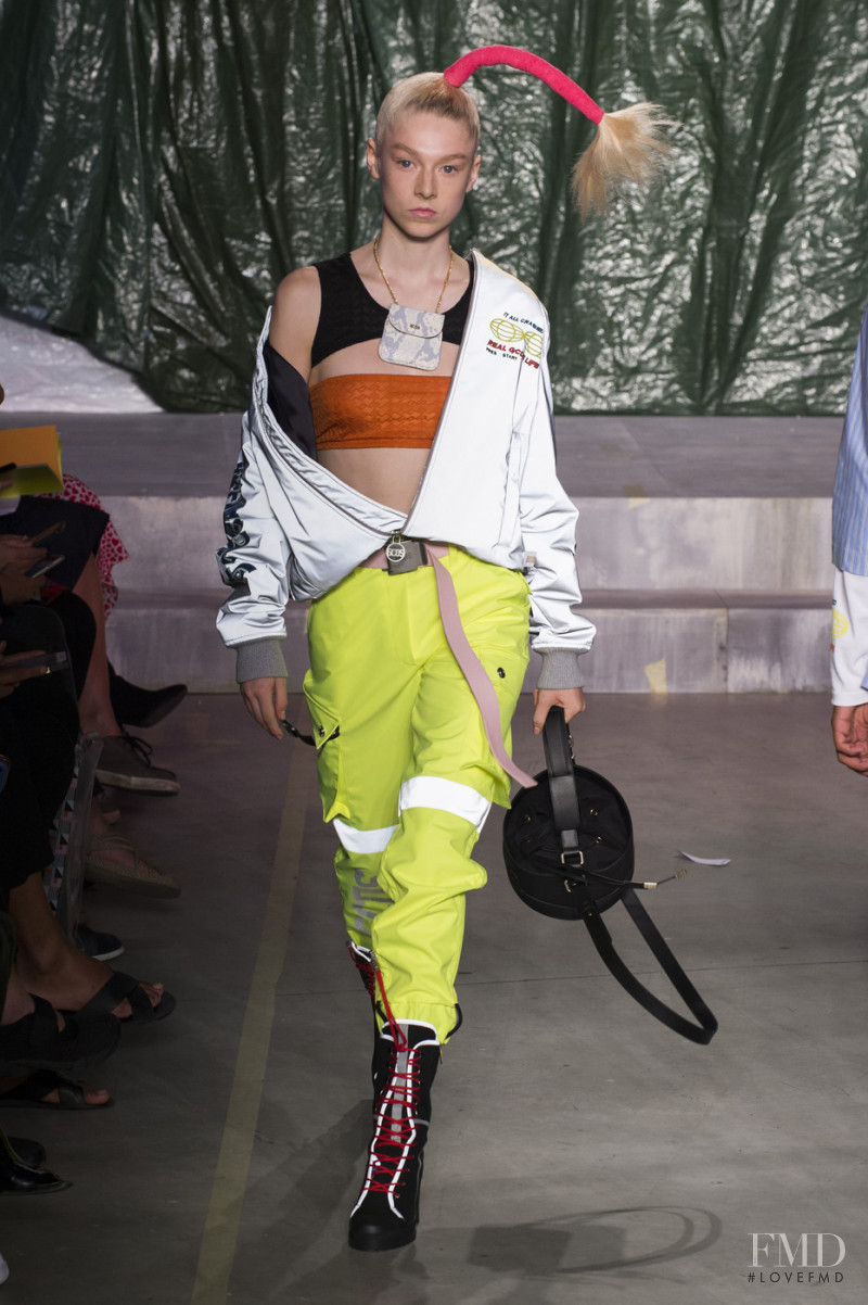 Hunter Schafer featured in  the GCDS fashion show for Spring/Summer 2019