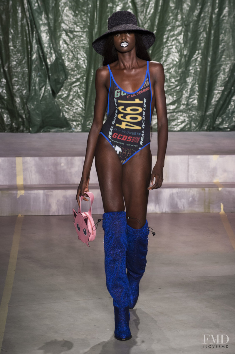 Duckie Thot featured in  the GCDS fashion show for Spring/Summer 2019