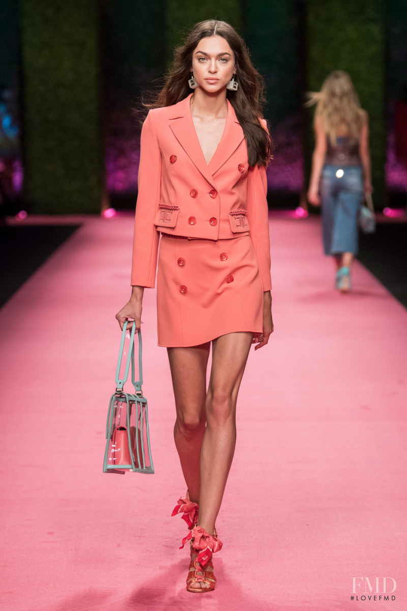 Zhenya Katava featured in  the Elisabetta Franchi fashion show for Spring/Summer 2019