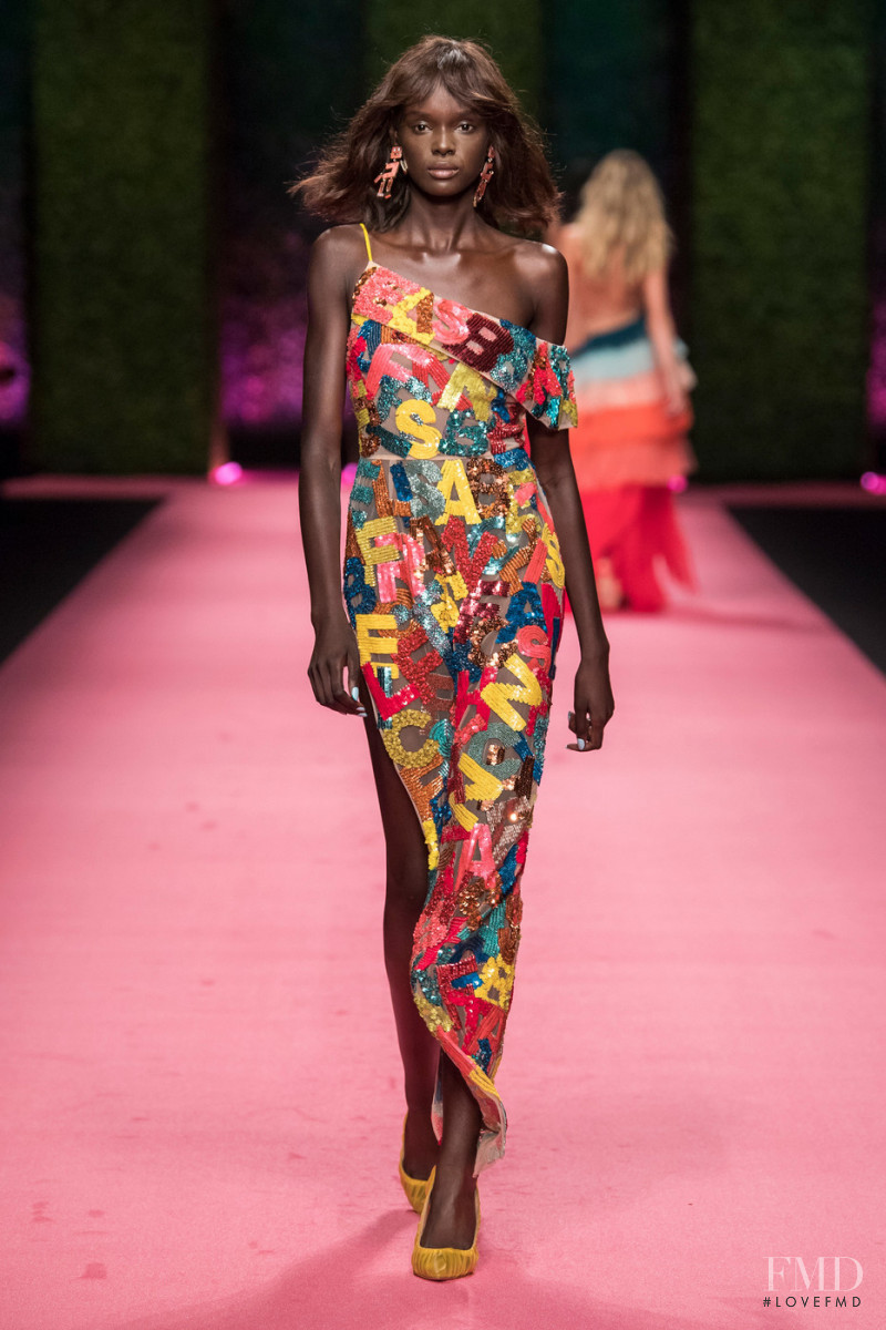 Duckie Thot featured in  the Elisabetta Franchi fashion show for Spring/Summer 2019