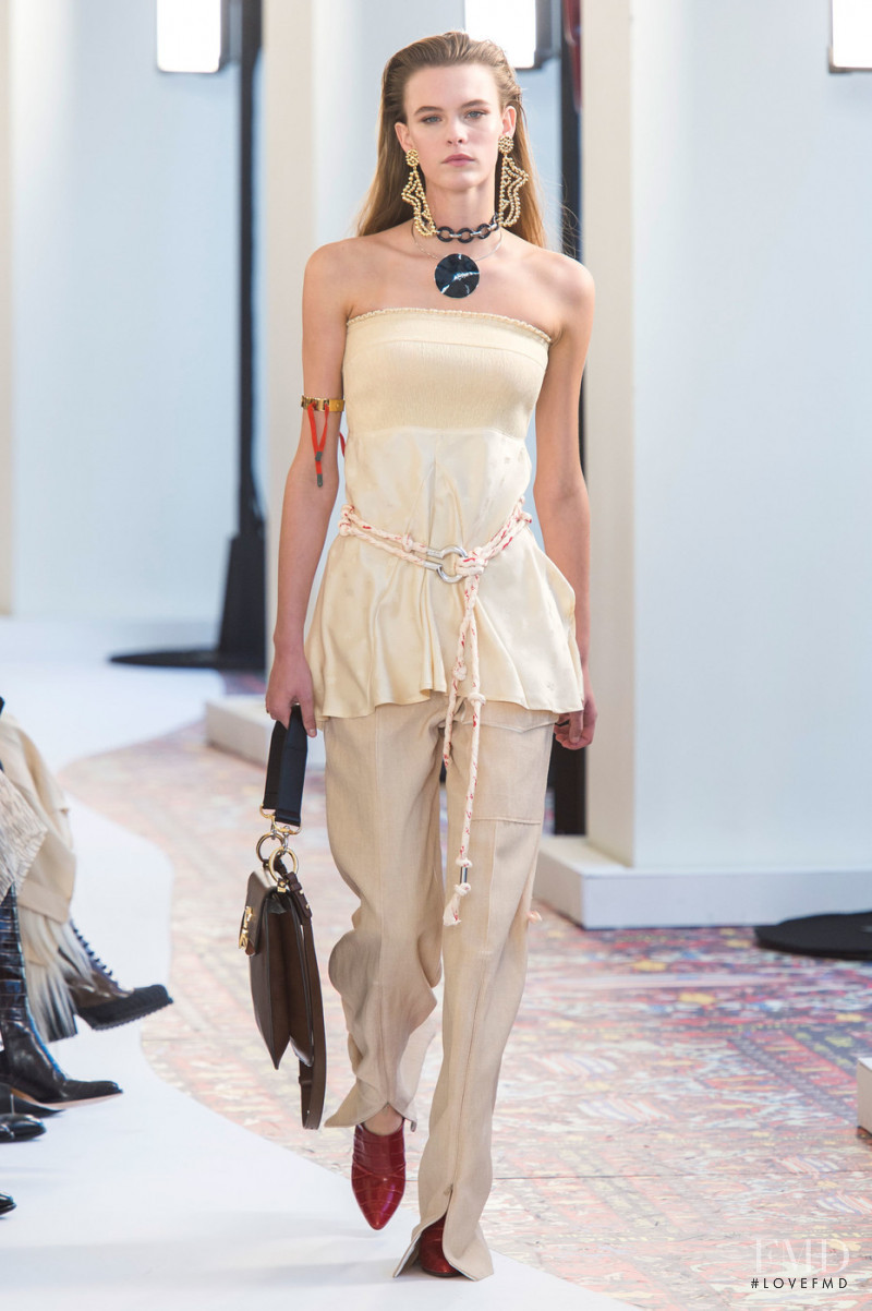Coline  Leclere featured in  the Chloe fashion show for Spring/Summer 2019