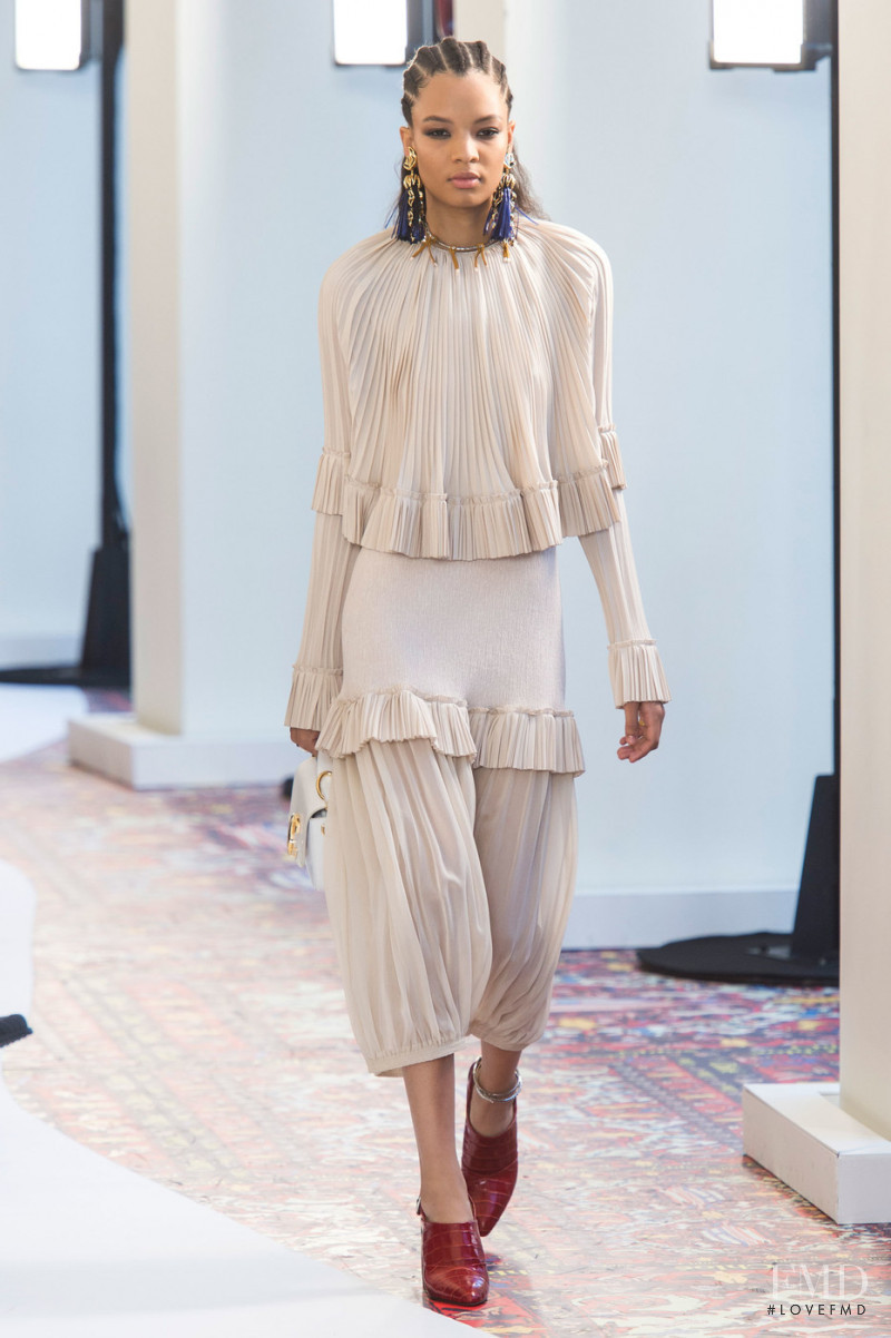 Rachel Darby featured in  the Chloe fashion show for Spring/Summer 2019