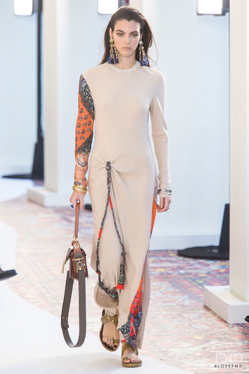 Vittoria Ceretti featured in  the Chloe fashion show for Spring/Summer 2019