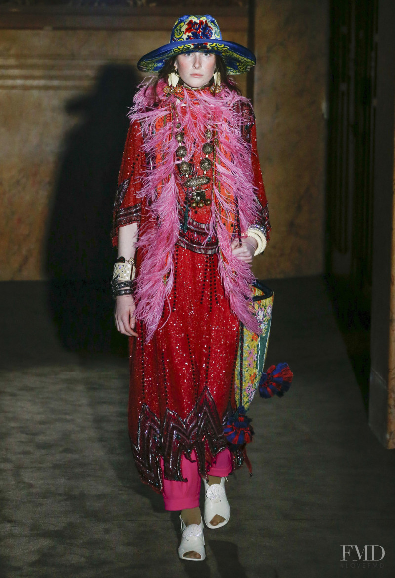 Freya Lawrence featured in  the Gucci fashion show for Spring/Summer 2019