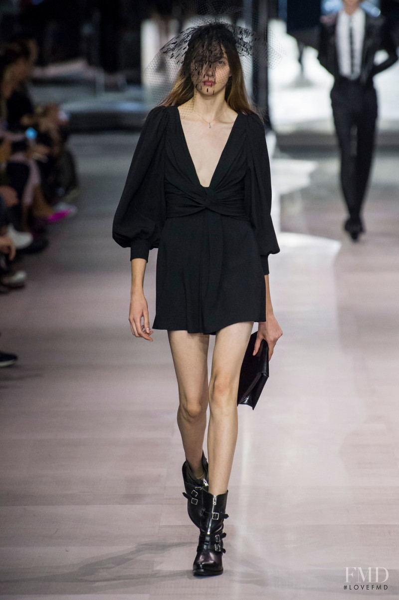 Lia Pavlova featured in  the Celine fashion show for Spring/Summer 2019