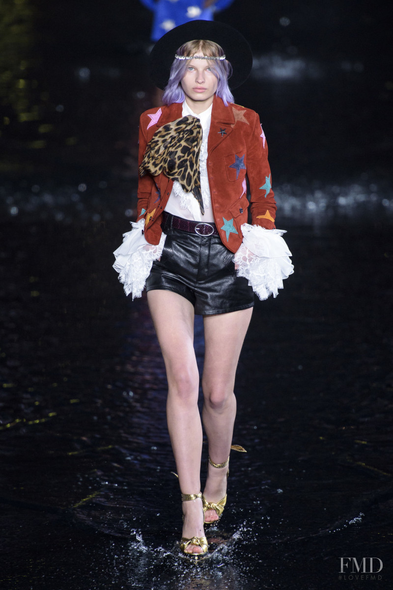 Hanna Kamelina featured in  the Saint Laurent fashion show for Spring/Summer 2019