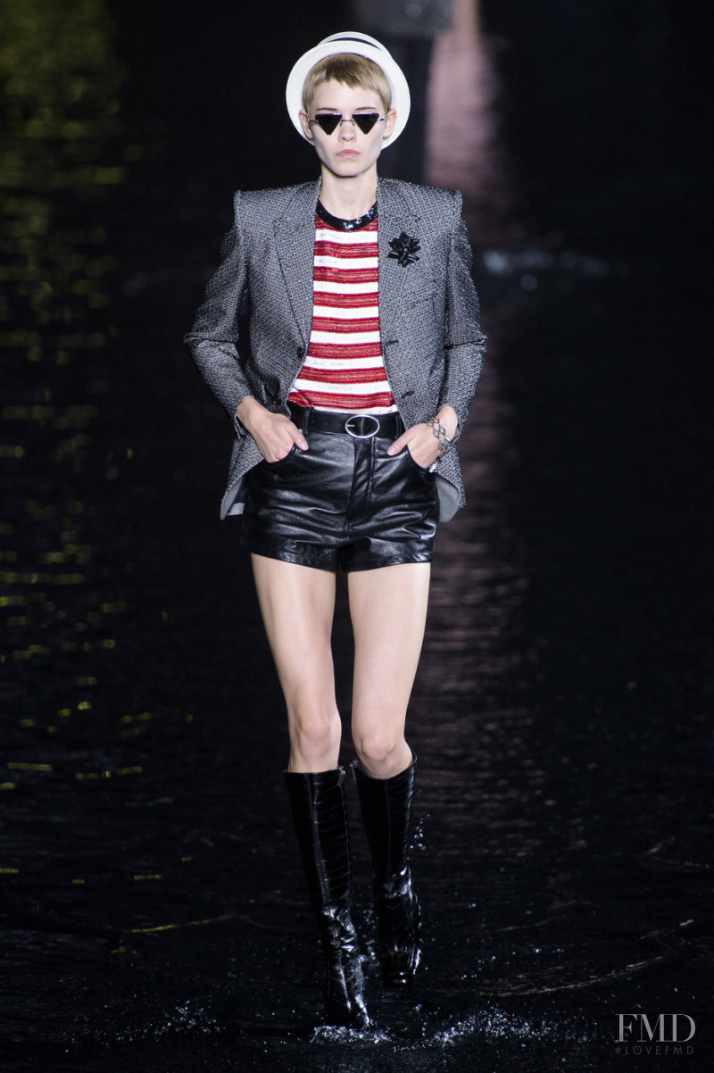 Maike Inga featured in  the Saint Laurent fashion show for Spring/Summer 2019