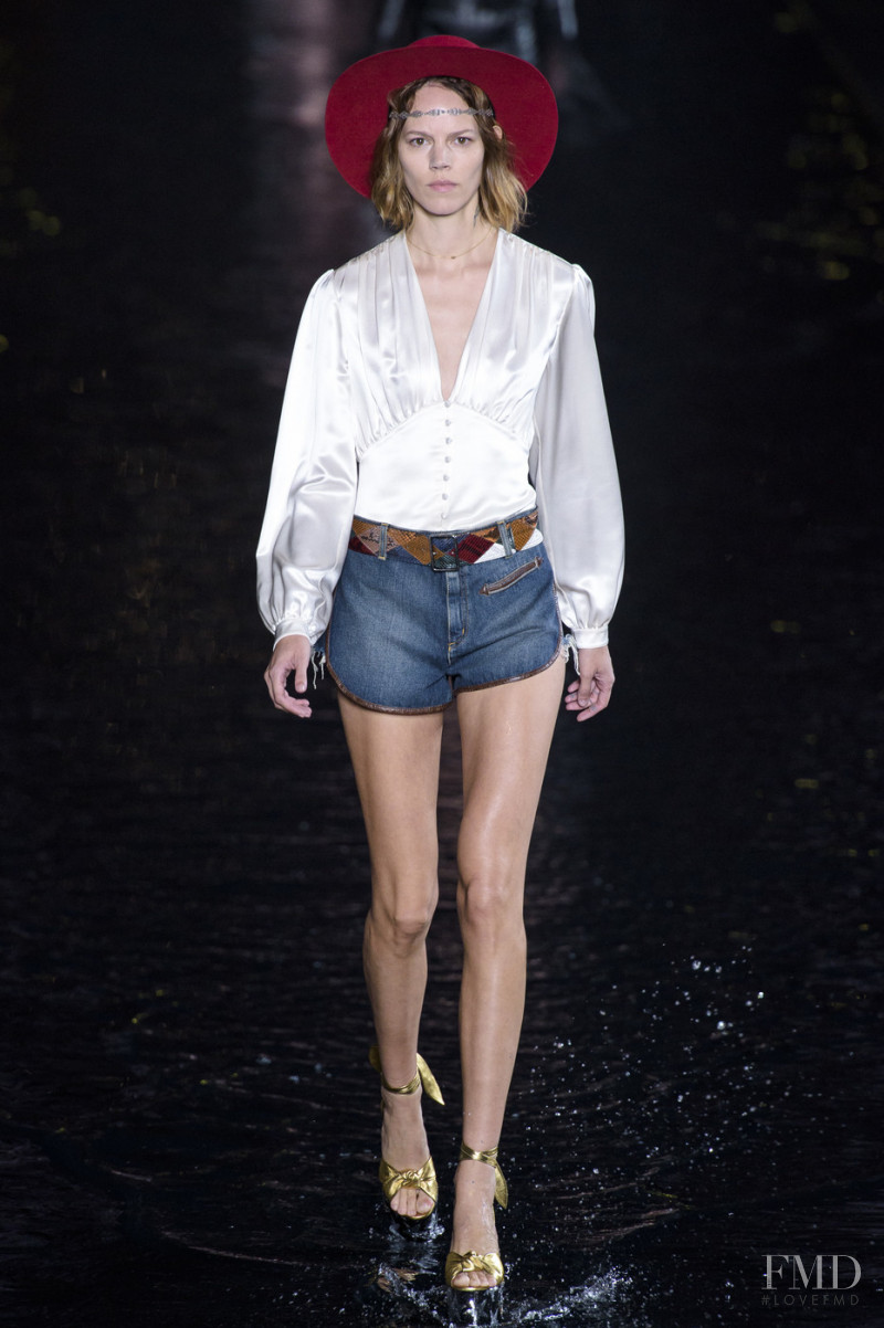 Freja Beha Erichsen featured in  the Saint Laurent fashion show for Spring/Summer 2019