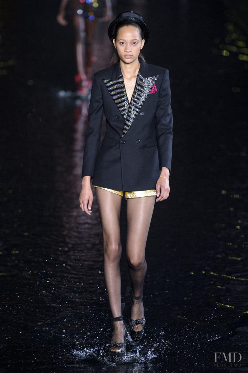 Selena Forrest featured in  the Saint Laurent fashion show for Spring/Summer 2019