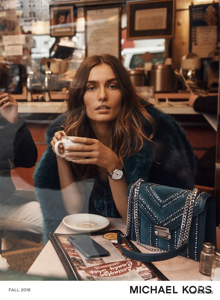 Andreea Diaconu featured in  the Michael Kors Collection Michael Kors Fall-Winter 2018 advertisement for Autumn/Winter 2018