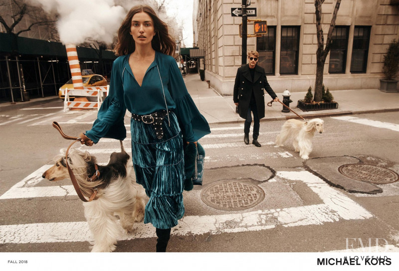 Andreea Diaconu featured in  the Michael Kors Collection Michael Kors Fall-Winter 2018 advertisement for Autumn/Winter 2018