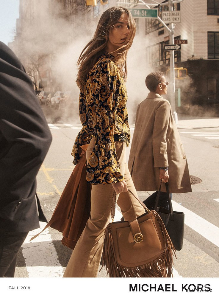 Andreea Diaconu featured in  the Michael Kors Collection Michael Kors Fall-Winter 2018 advertisement for Autumn/Winter 2018