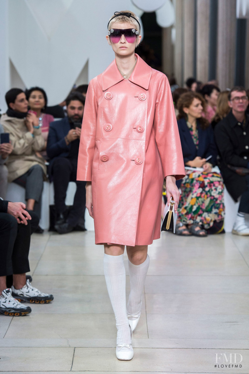 Lara Mullen featured in  the Miu Miu fashion show for Spring/Summer 2019