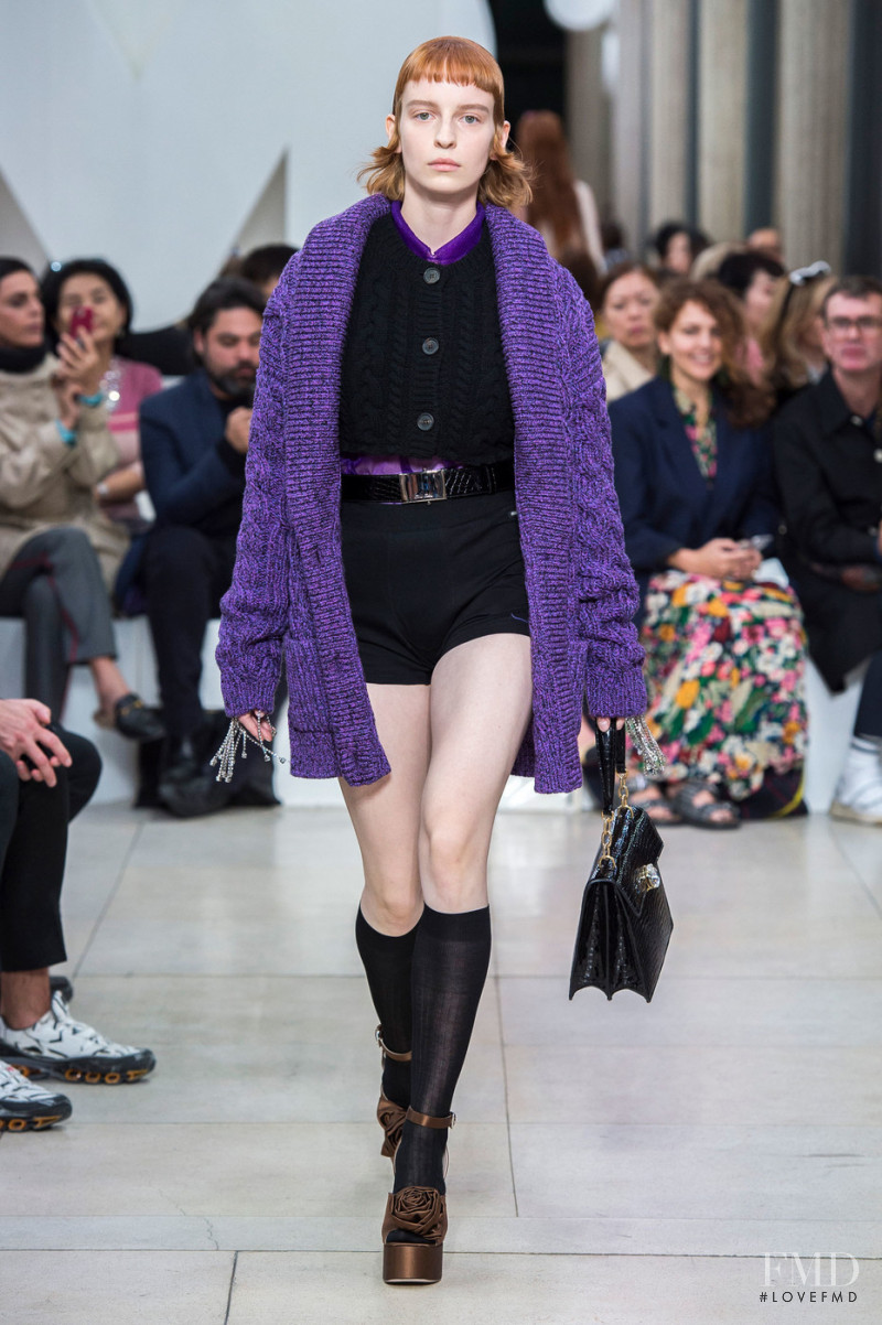 Sara Robaszkiewicz featured in  the Miu Miu fashion show for Spring/Summer 2019