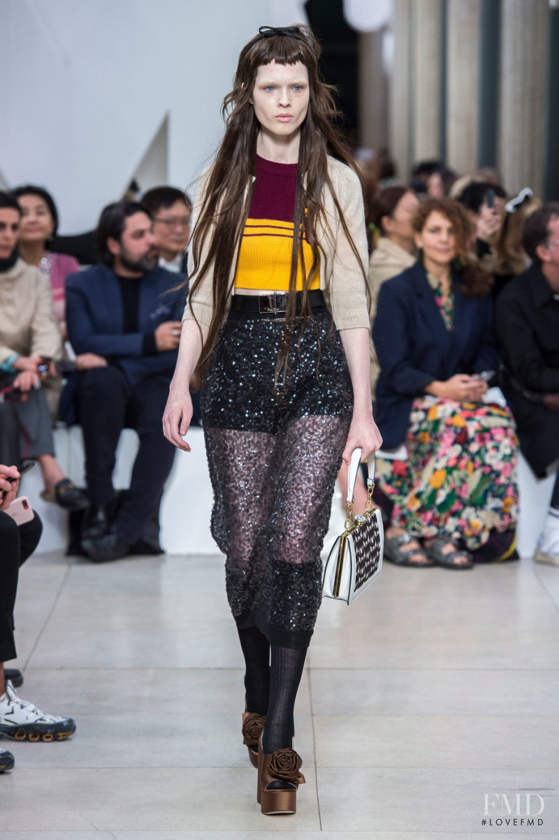 Sedona Legge featured in  the Miu Miu fashion show for Spring/Summer 2019