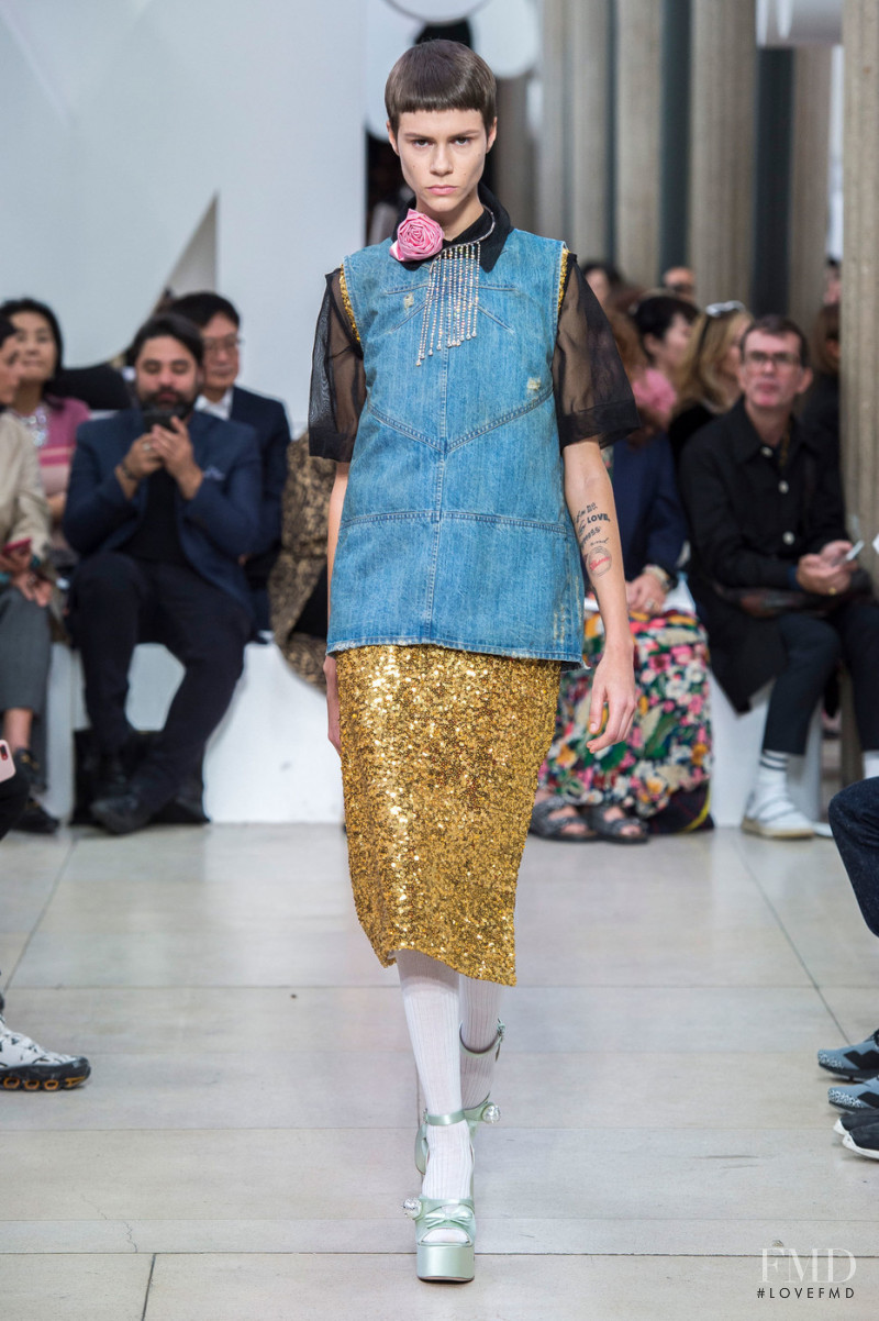 Michi Czastka featured in  the Miu Miu fashion show for Spring/Summer 2019