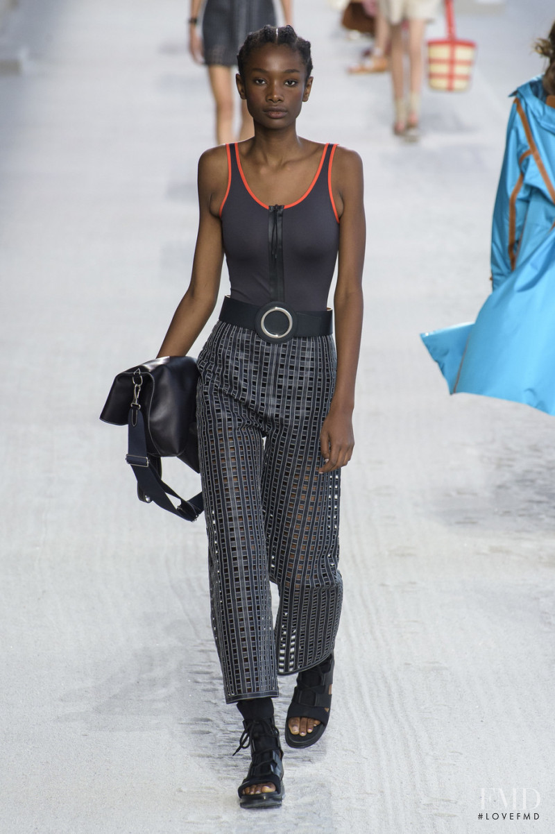 Imari Karanja featured in  the Hermès fashion show for Spring/Summer 2019