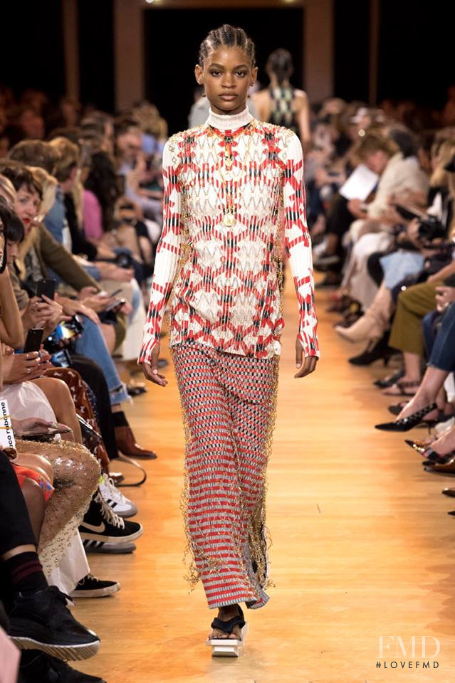 Theresa Hayes featured in  the Paco Rabanne fashion show for Spring/Summer 2019