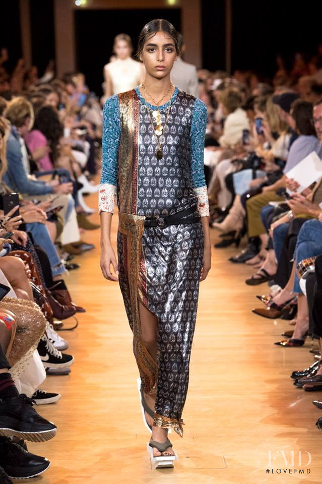 Nora Attal featured in  the Paco Rabanne fashion show for Spring/Summer 2019