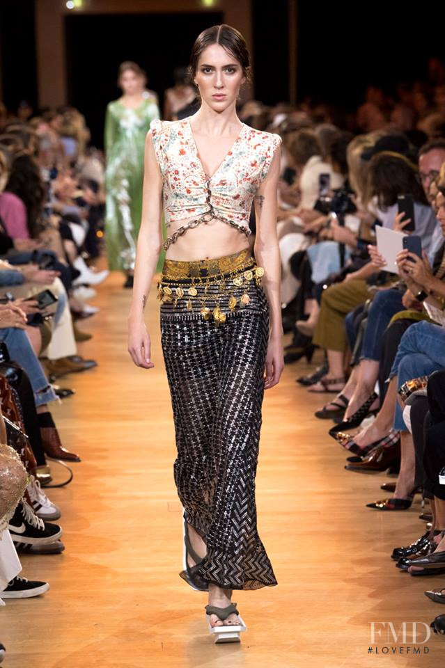 Teddy Quinlivan featured in  the Paco Rabanne fashion show for Spring/Summer 2019