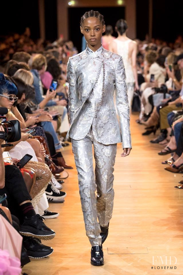 Londone Myers featured in  the Paco Rabanne fashion show for Spring/Summer 2019