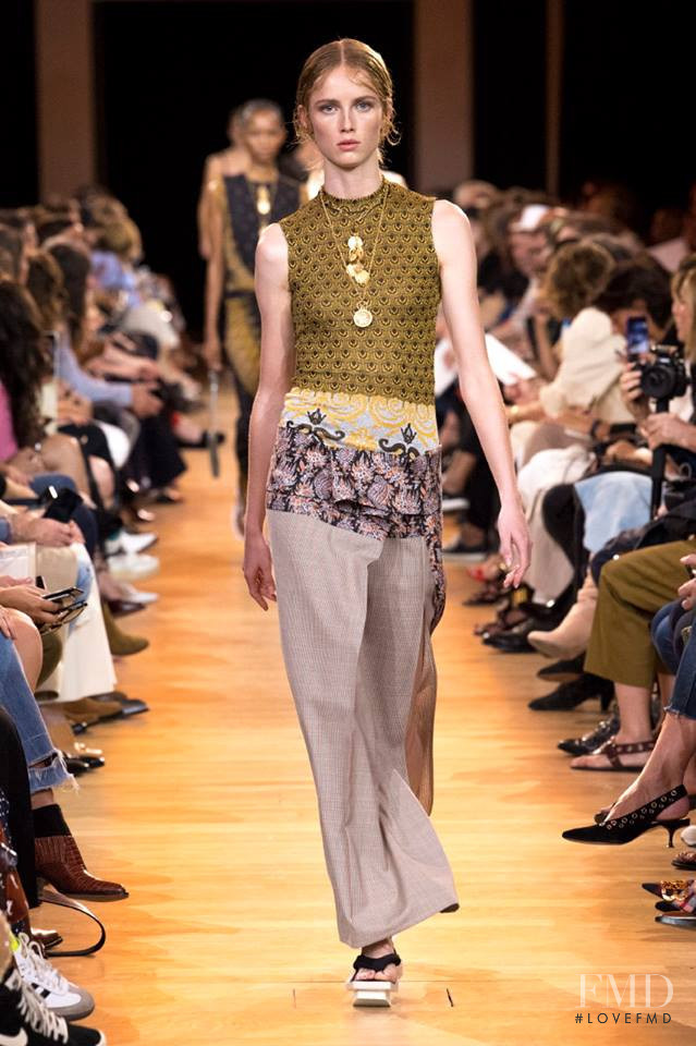 Rianne Van Rompaey featured in  the Paco Rabanne fashion show for Spring/Summer 2019